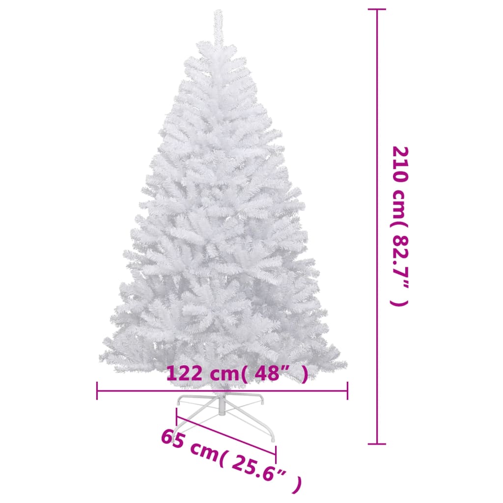Sapin de Noël artificiel blanc 210 cm