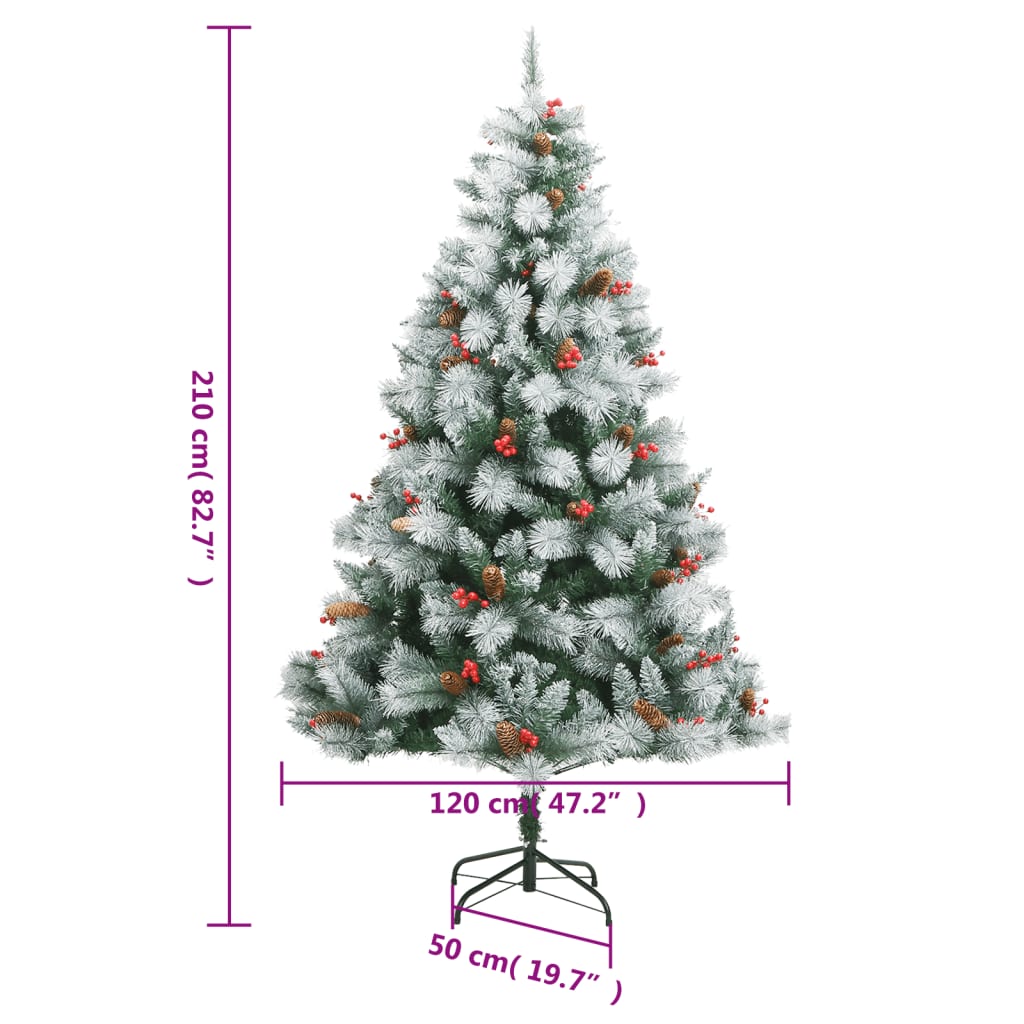 Sapin de Noël artificiel enneigé 210 cm