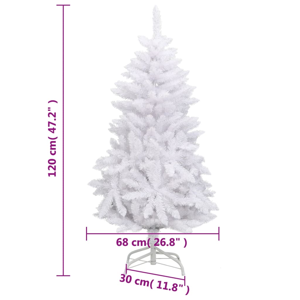 Sapin de Noël blanc artificiel 120 cm 